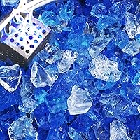 Vista 38 de NUPICK Vidrio de Fuego de 20 Libras, Vidrio de Fuego Reflectante de 1/2 Pulgada, Compatible con Vidrio para Fogata y Vidrio de Chimenea, Azul