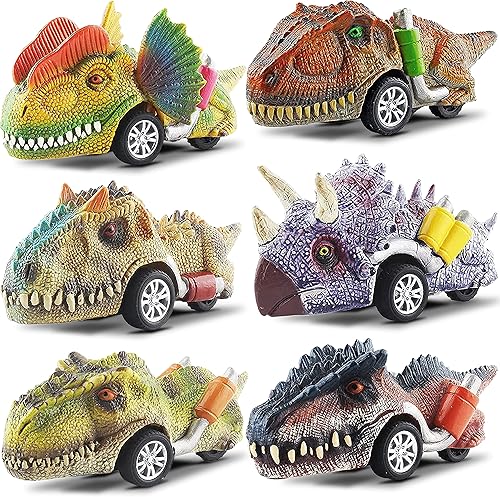 Bambibo Auto de control remoto de dinosaurio para niños pequeños, paquete de 2 Música ajustable y luces LED Auto RC para niños pequeños con