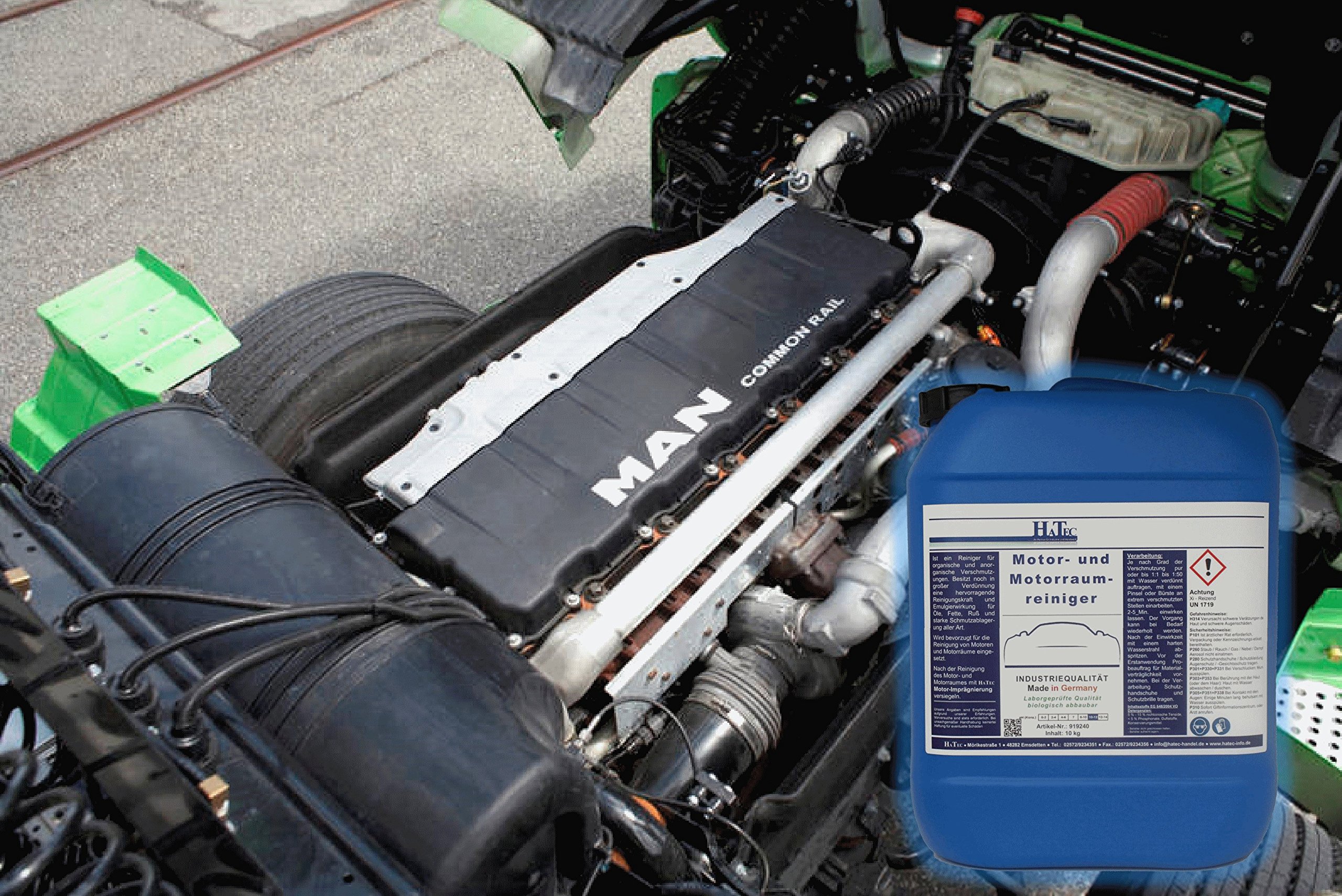 Motor- und Motorraumreiniger 10-kg/Kanister Hochkonzentrat, reinigt schnell und zuverlässig Ablagerungen von, ÖL, Fett, Ruß und Starke Schmutzablagerungen