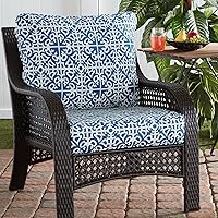 Vista 87 de Greendale Home Fashions 2-Piece Outdoor Deep Seat Cushion Set, Steel Blue Stripe