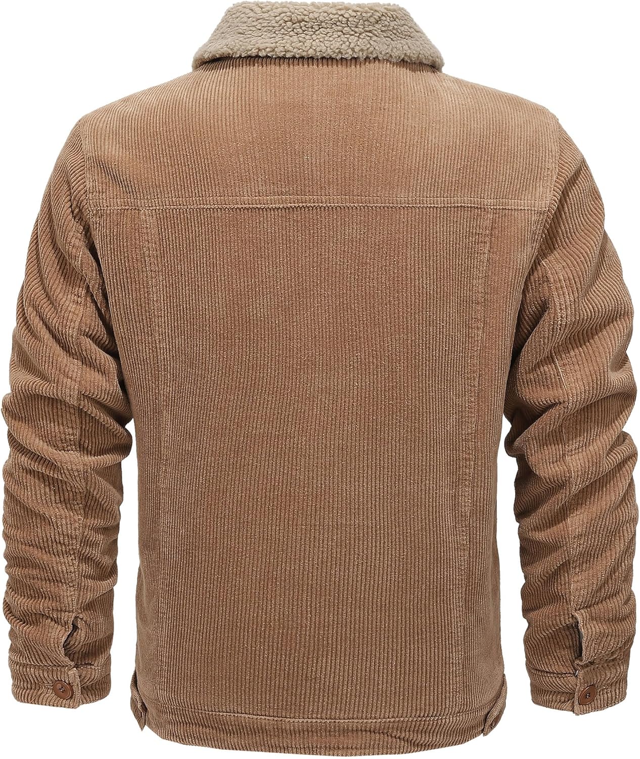 Men's Sherpa Lined Corduroy Jacket Casual Thickened Winter Warm Fleece Jacket Coat - Image 2