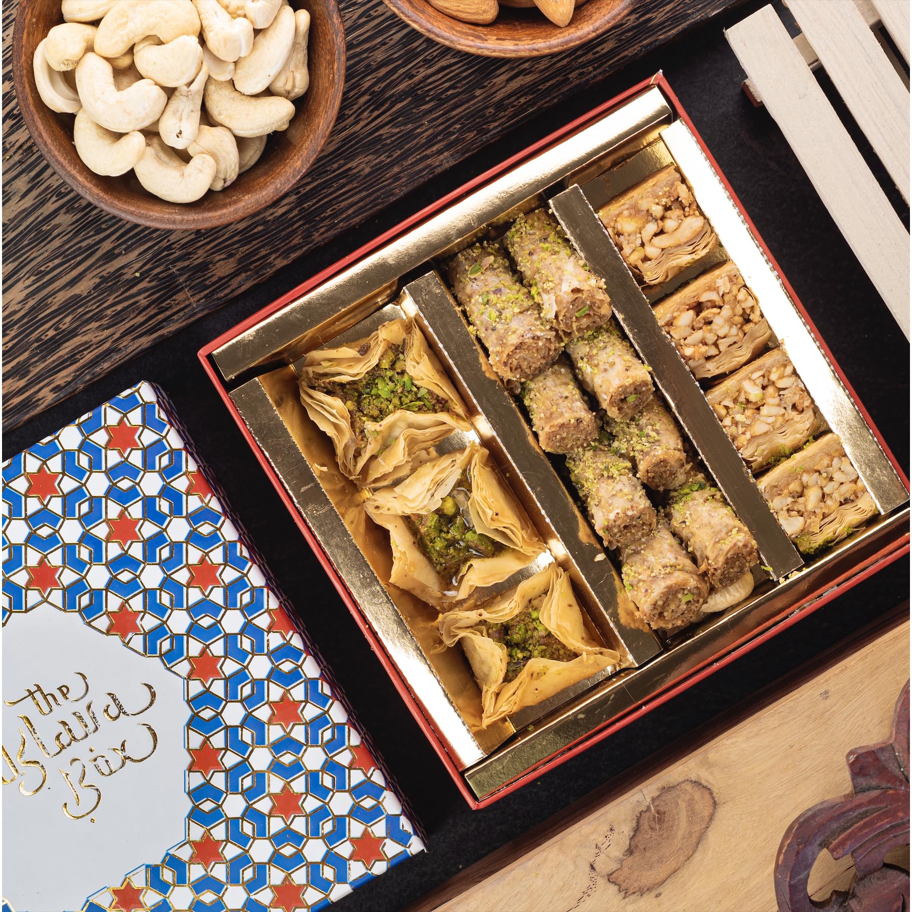 The Baklava Box Assorted Sugarfree Baklavas enriched with Dry Fruits, Pure Ghee and Honey- 250 Gms | Premium Gift Box with Assorted Bestsellers of Pyramid, Finger, and Cashew Square Baklavas (B0D9BKY9DH) Amazon Price History, Amazon Price Tracker