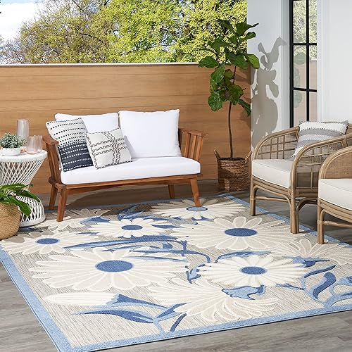 Miniatura 3 de Nourison Aloha - Alfombra de área para interiores y exteriores, 3 pies 6 pulgadas x 5 pies 6 pulgadas, fácil de limpiar, no se desprende, para