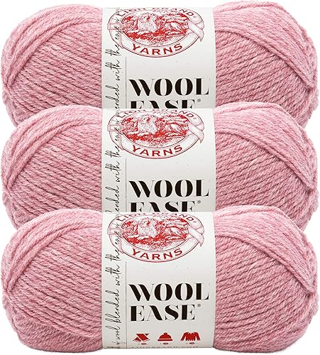 Vista 39 de Lion Brand Yarn Wool-Ease - Ovillo de lana para tejer y hacer ganchillo, paquete de 3, color carámbano