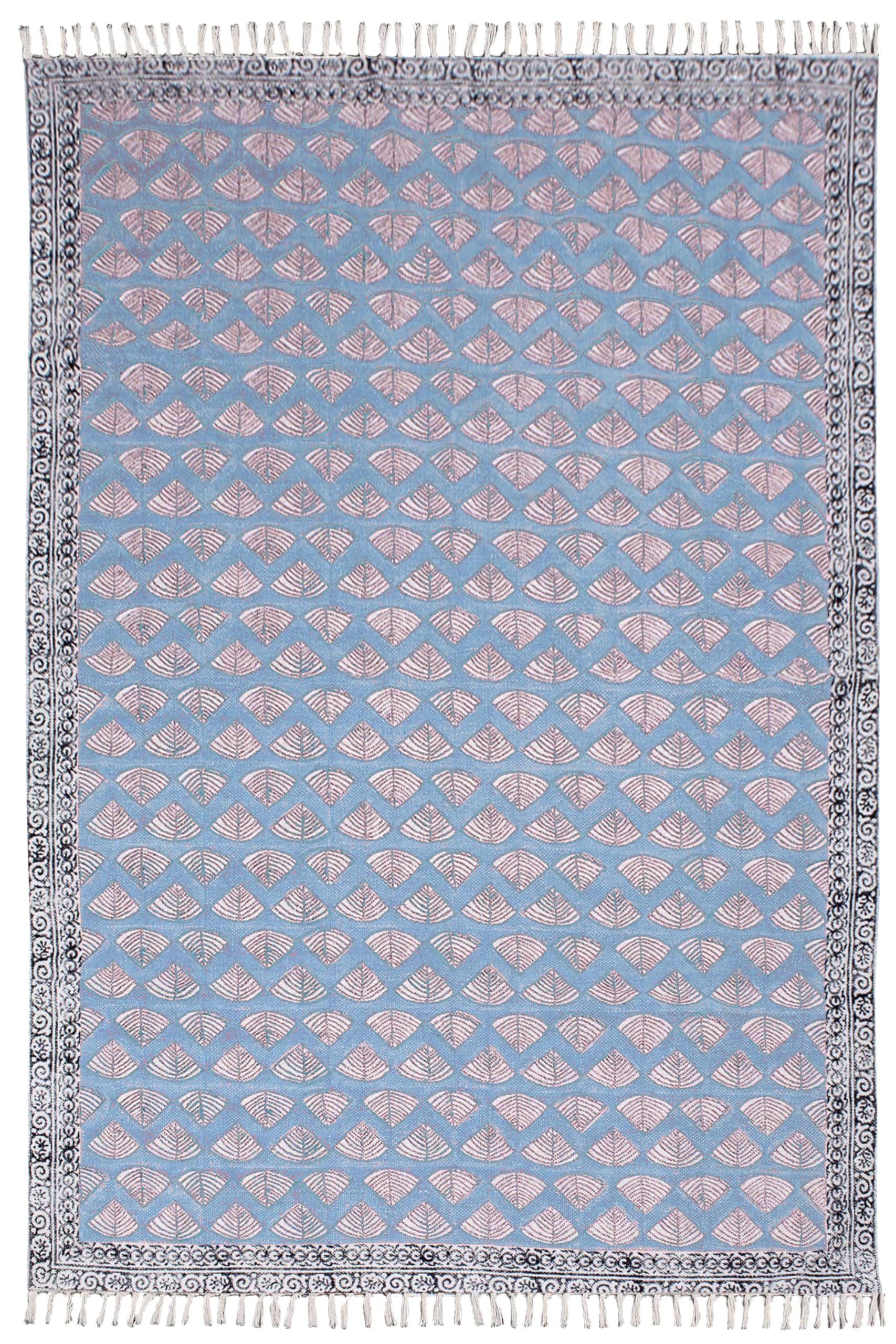 Tapis de couloir bleu et noir 6x183 cm idéal pour sublimer une entrée moderne