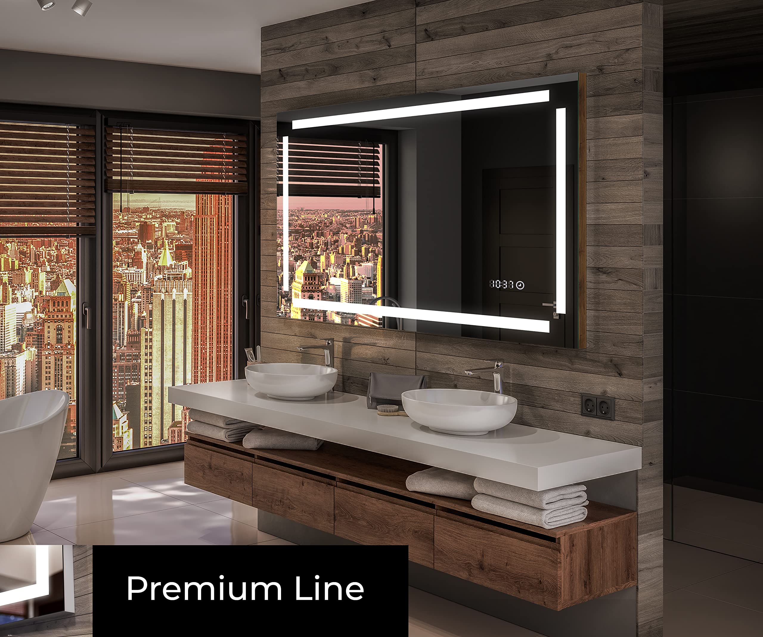 Artforma Badspiegel mit Beleuchtung - Led Spiegel Bad - 120x90 - Badezimmerspiegel Nach Maß - auf Individuelle Bestellung Gefertigt - Modernes Design - Ohne Rahmen
