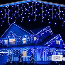 Lomotech Christmas Icicle Lights - 65Ft 8 Modes Waterproof Christmas Lights with Timer for Holiday, Wedding Party, Eaves, Christmas Decorations,Non-Connectable(Blue)