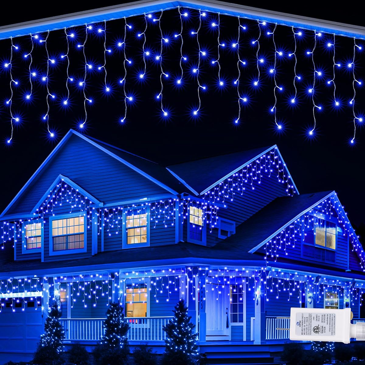 Lomotech Christmas Icicle Lights - 32Ft Connectable Waterproof Timer - 8 Modes