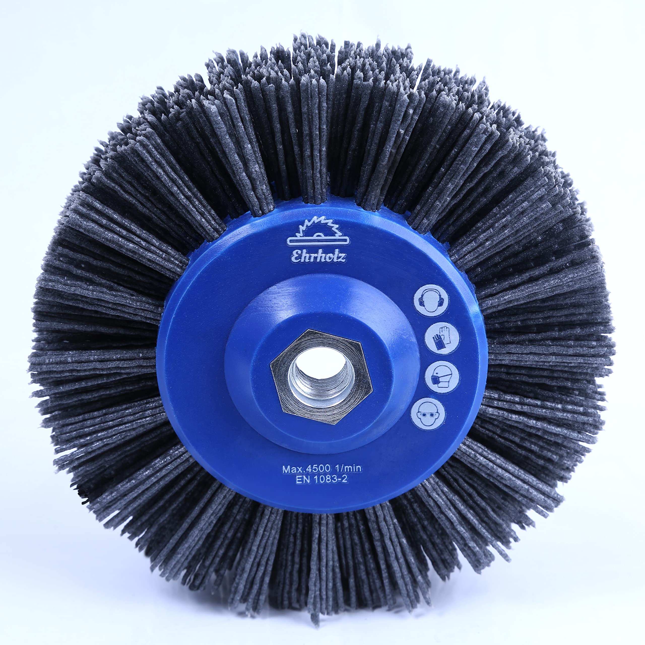 Brosse de ponçage pour meuleuse d'angle | 140 mm de diamètre | Brosse ronde de structuration | Qualité professionnelle pour bois et métal (nombre de particules abrasives : 46, nylon)