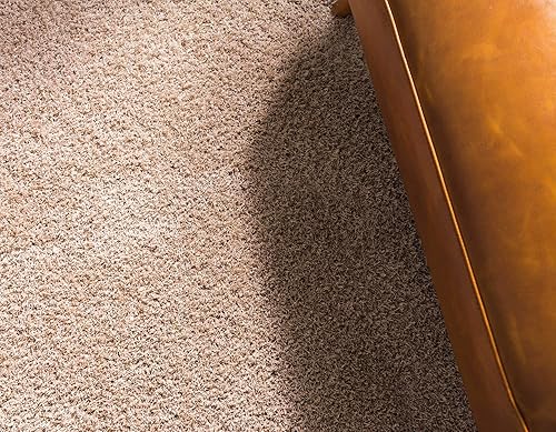 Miniatura 5 de Unique Loom Studio Solid Shag Collection Urban Modern - Alfombra de área súper suave y afelpada, 8 x 10 pies, color gris pardo