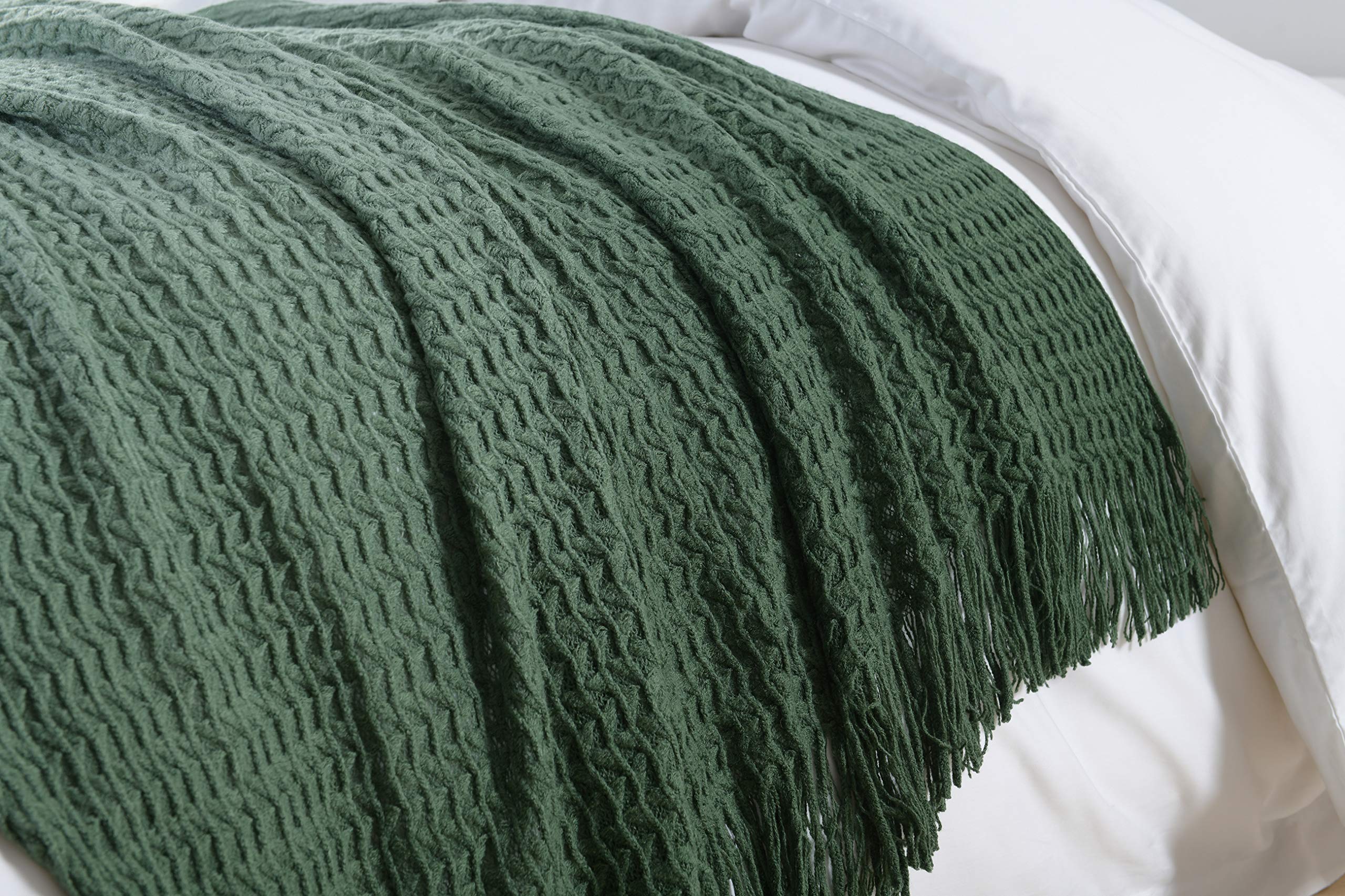 Coperta Grigia Moderna A Righe Con Nappe 120x152 Cm - Morbida Plaid In Acrilico E Cotone Per Divano, Letto E Soggiorno, Adatta A Tutte Le Stagioni - 2