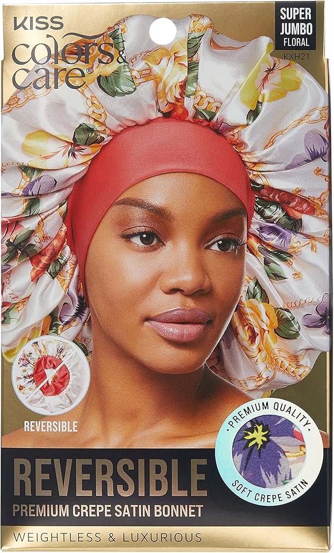 Crepe Satin Jumbo Satin Bonnet Silk Hair Bonnet For Sleeping KISS