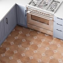Degas Cotto with White Deco 8-7/8" x 8-7/8" Porcelain Floor and Wall Tile
