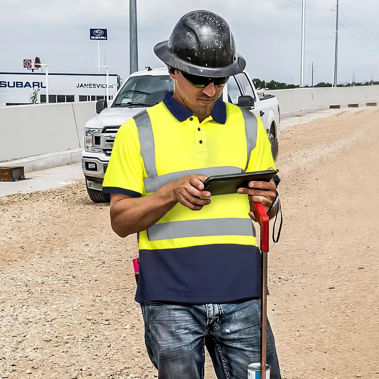 AYKRM High Visibility Security Polo Shirts neon Construction Work Shirts - Image 2