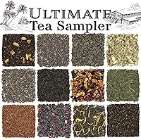 Vista 3 de Solstice Loose Leaf Tea Ultimate Sampler Feat. 12 té; té verde Sencha y pólvora, té negro Masala Chai, té de hierbas Rooibos y más! Aproximadamente