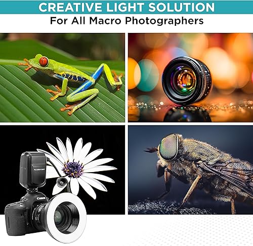Miniatura 3 de Flashpoint Flash de macro anillo MF-R76 con control de exposición manual, ajuste de potencia, tiempo de reciclaje de 0.1-1.5s, anillo macro flash de