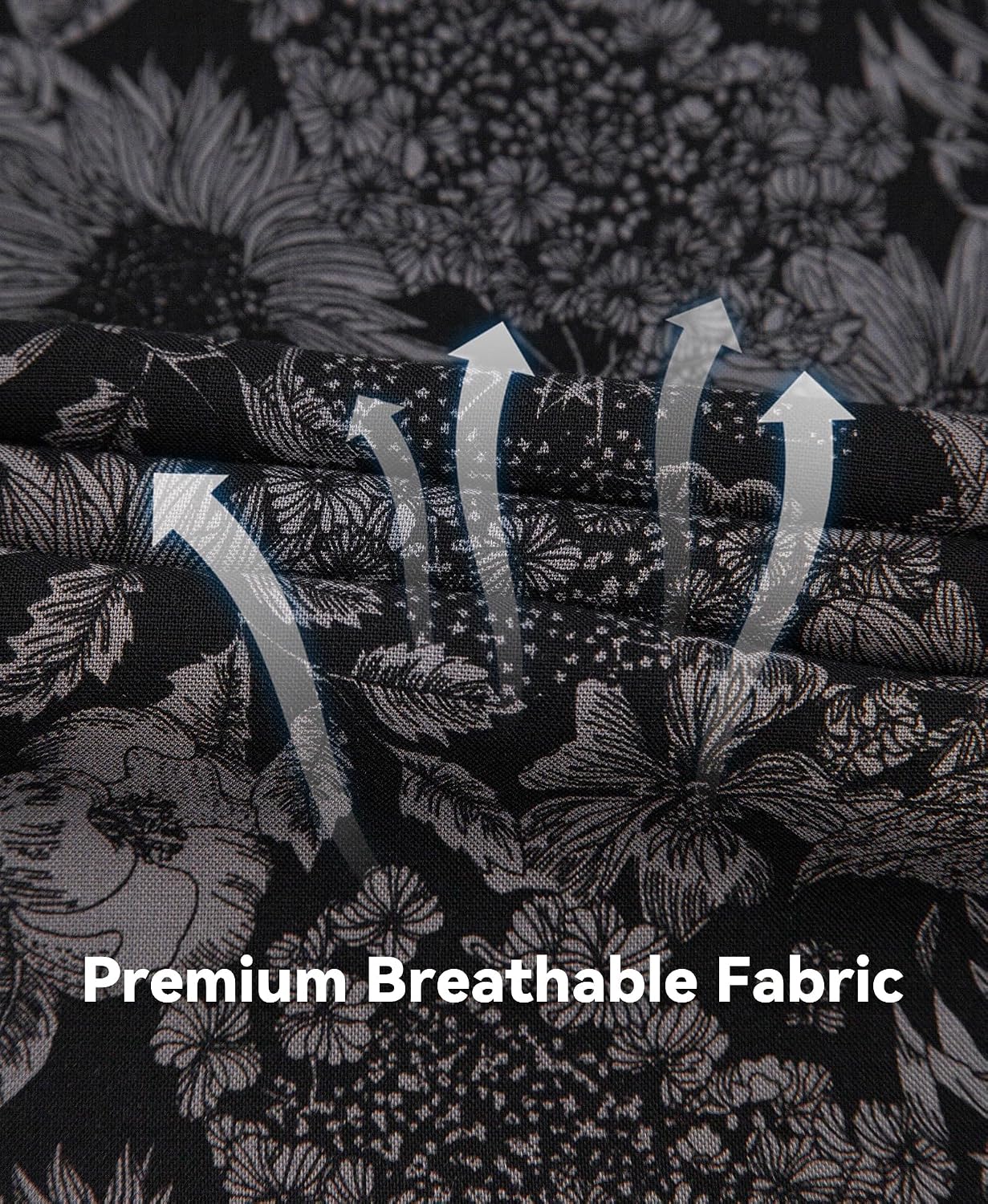Big & Tall Men’s Vintage Floral Short Sleeve Button-Down Hawaiian Shirt – Breathable Casual Beach Vacation Shirt