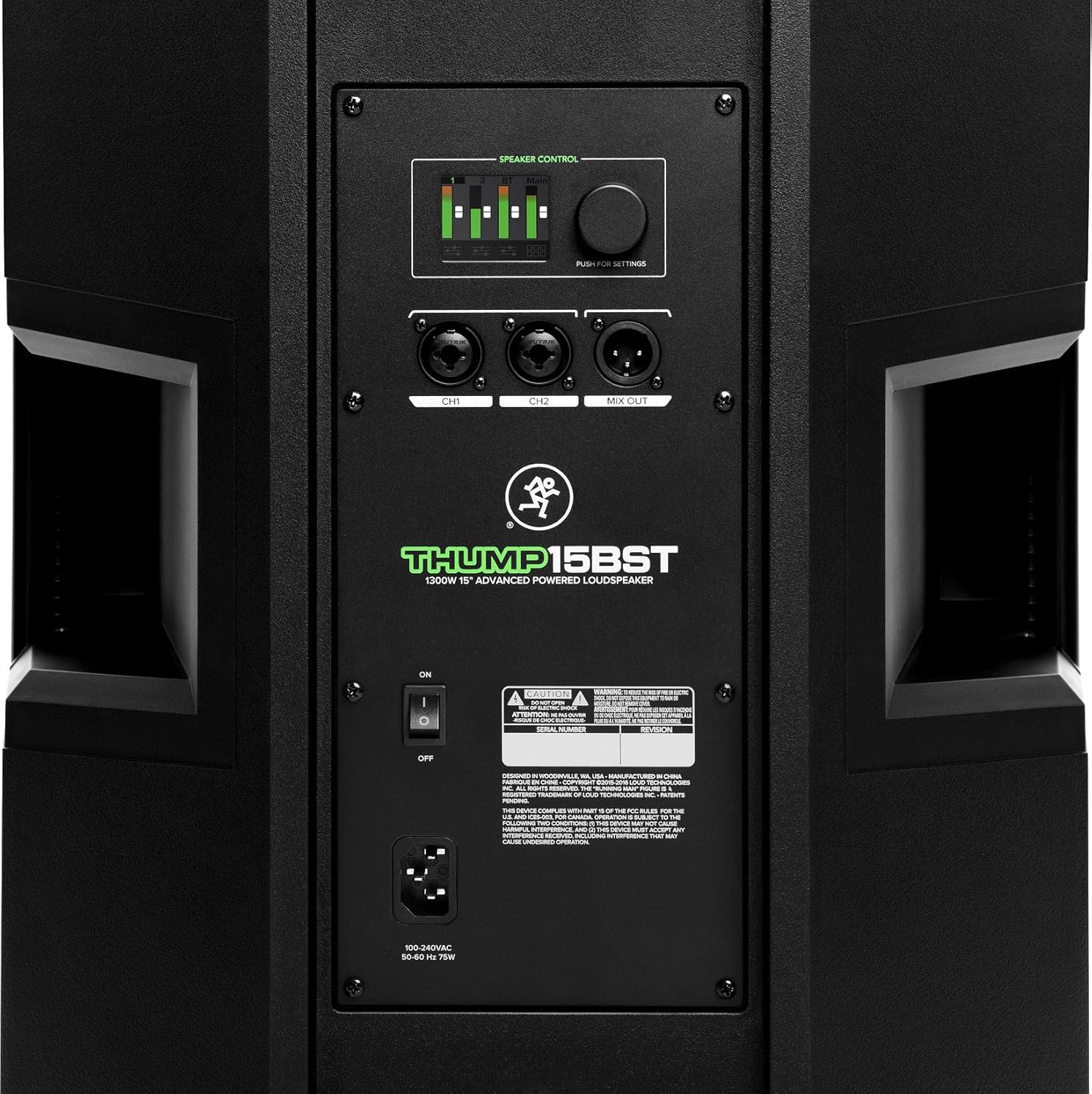 Mackie Thump Boosted Series, 15-Inch 1300-Watt Loudspeaker with Bluetooth, High Performance Amplifiers, Built-in Mixers, and Power Factor Correction - Black (THUMP15BST)