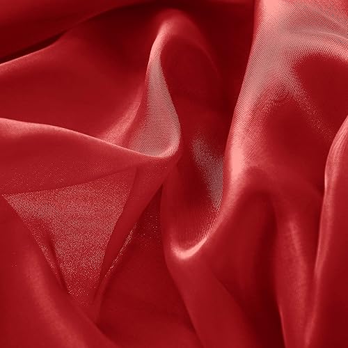 Miniatura 3 de Interior Trends Ariana - Juego de 2 cortinas de gasa transparente totalmente cosida con ojales (84 pulgadas de largo, rojo)