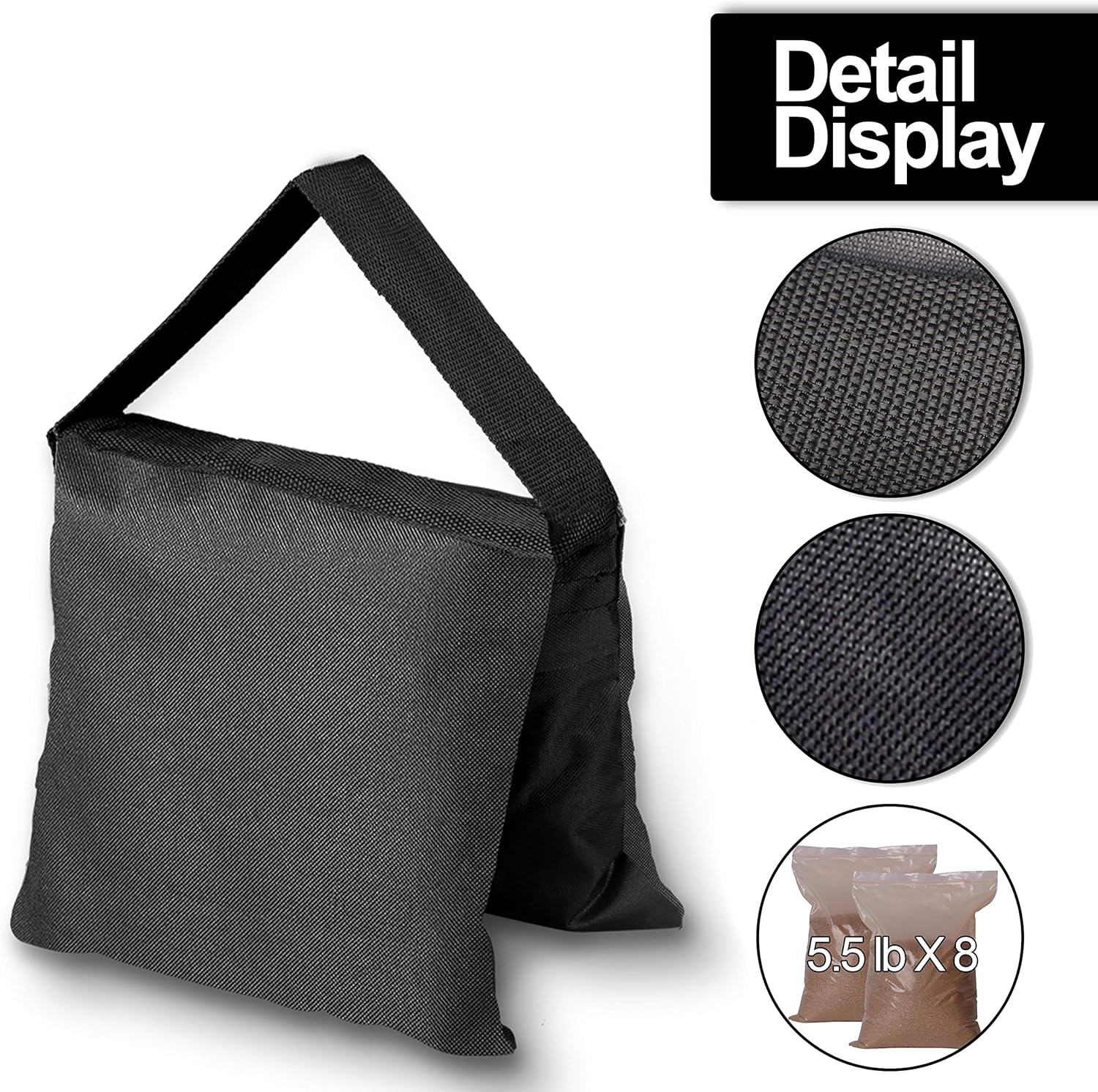 Emart Heavy Duty Sandbag Photo Studio Weight Bag Saddlebag Design for Photography Stand Light Stand Tripod, Outdoor Patio, Sports, Photo Sets, Film Sets, Live Productions -4 Packs Set : Electronics
