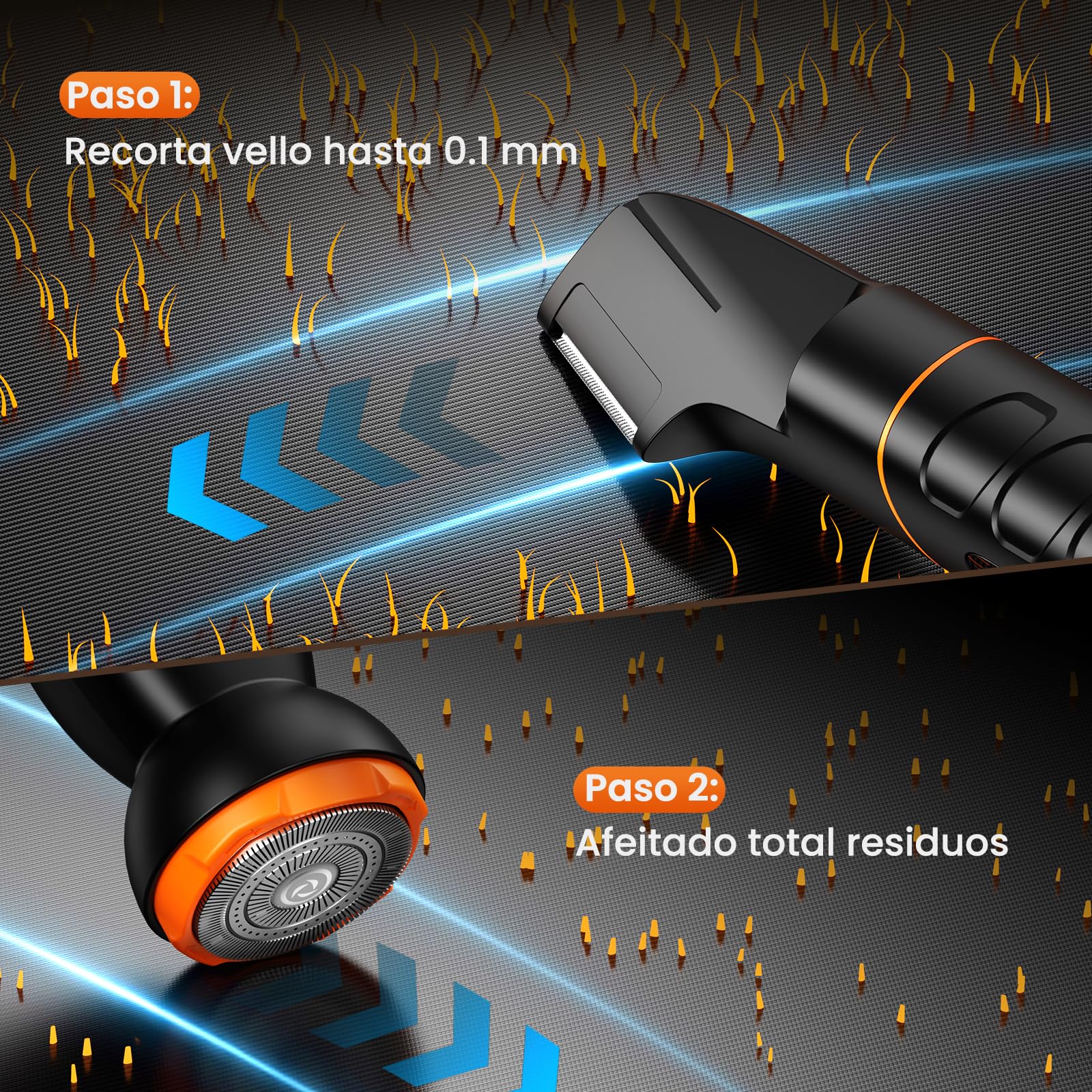 MAXGROOM Afeitadora Corporal Masculina 5 en 1, IPX6 Depiladora Corporal Hombre, Apto para Nariz, Barba, Cabello y Zonas íntimas, Cabezal de cuchilla magnético reemplazable, Fácil de limpiar