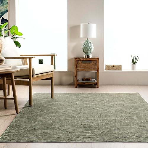 Miniatura 9 de nuLOOM Alma - Alfombra geométrica lavable a máquina para sala de estar, dormitorio, comedor, entrada, pasillo, cocina, 2 x 8 pulgadas, color verde