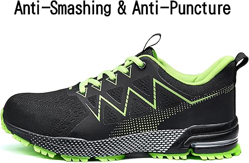 Miniatura 2 de Zapatos de punta de acero para hombre, ligeros, con puntera de acero, cómodos, a prueba de pinchazos, zapatos de seguridad antideslizantes e