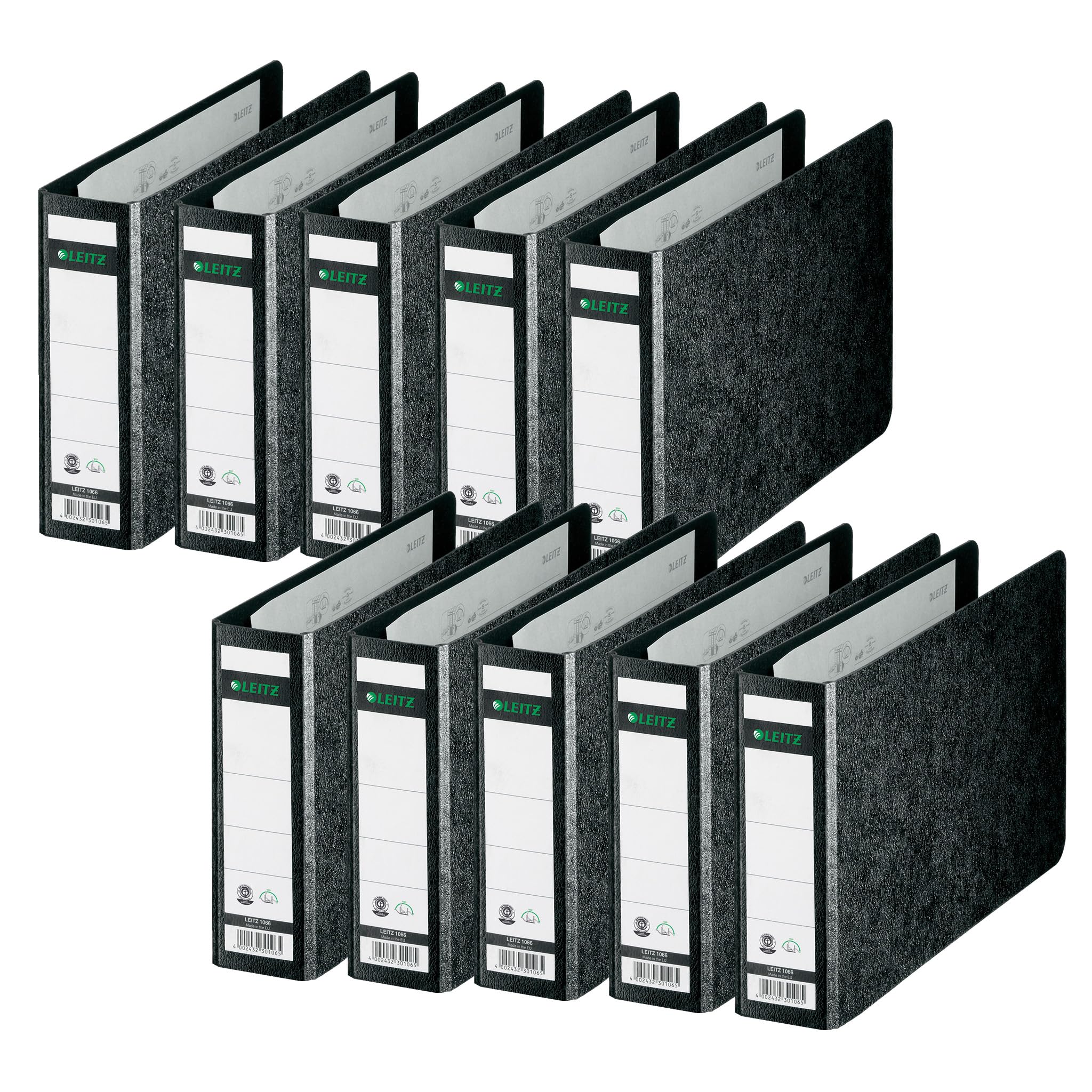 Leitz 10660000 ring binder - ring binders (Black, Cardboard, A5)