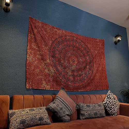 Miniatura 5 de Craft Trade Tapiz bohemio  Tapiz psicodélico para colgar en la pared, hippie indio, decoración de pared para sala de estar, decoración bohemia para