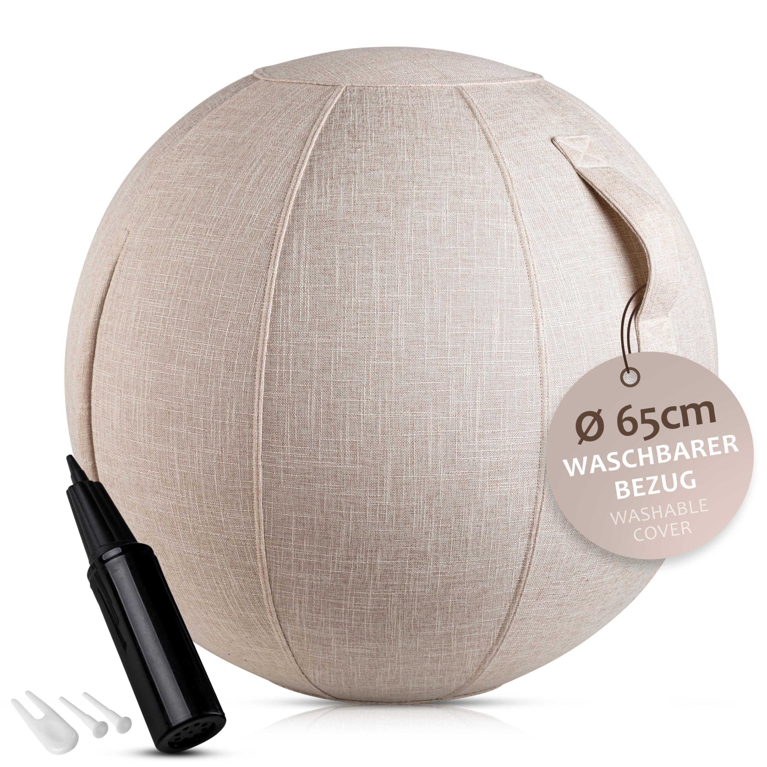 ONVAYA, Pelota de gimnasia de 65 cm con funda