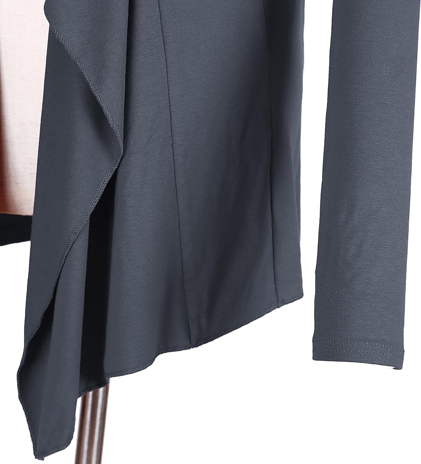 Urban CoCo Women's Drape Front Open Cardigan Long Sleeve Irregular Hem - Image 5