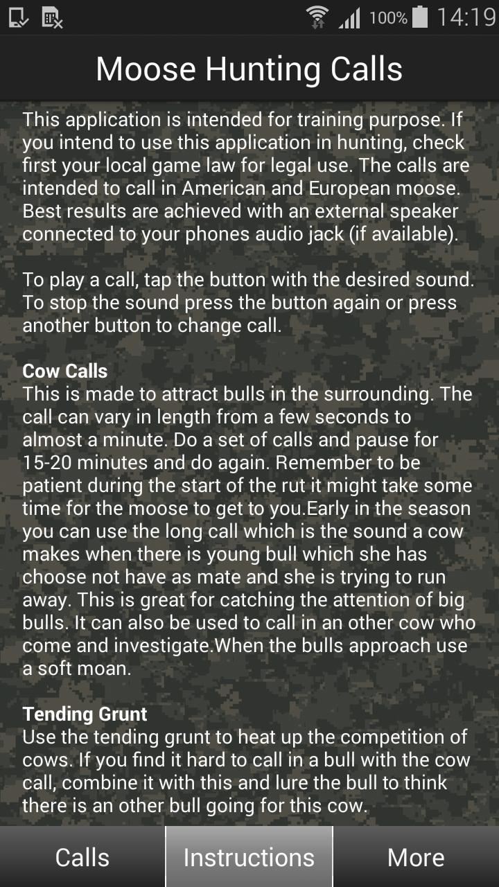 Moose Hunting Calls App on Amazon Appstore