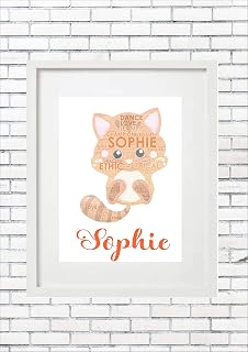 CAT KITTEN Personalised Customised Word Cloud Art Unframed Print Poster Canvas Framed Frame A4 A3 A2 A1