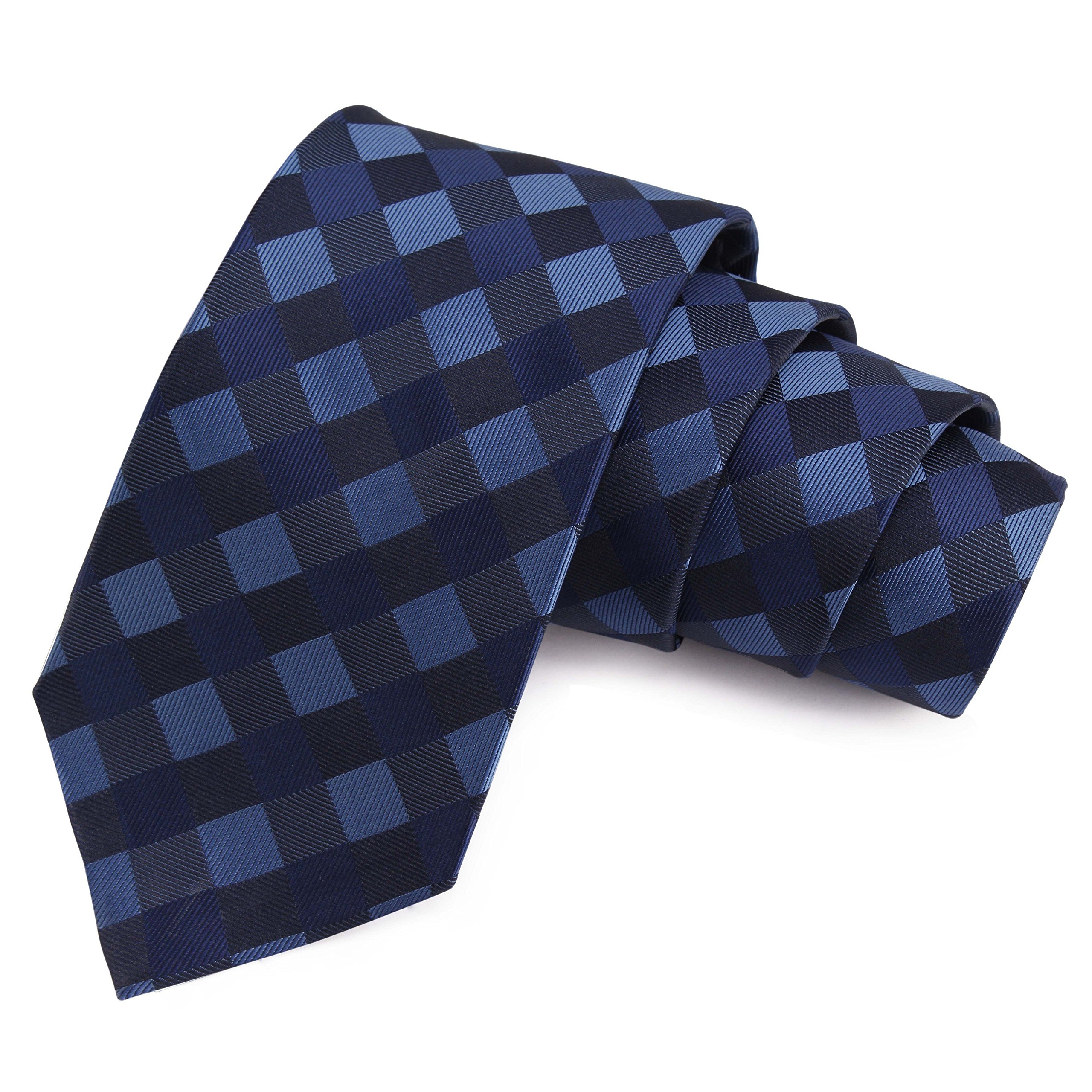 peluche Groovy Blue & Black Colored Microfiber Necktie for Men-picture-44