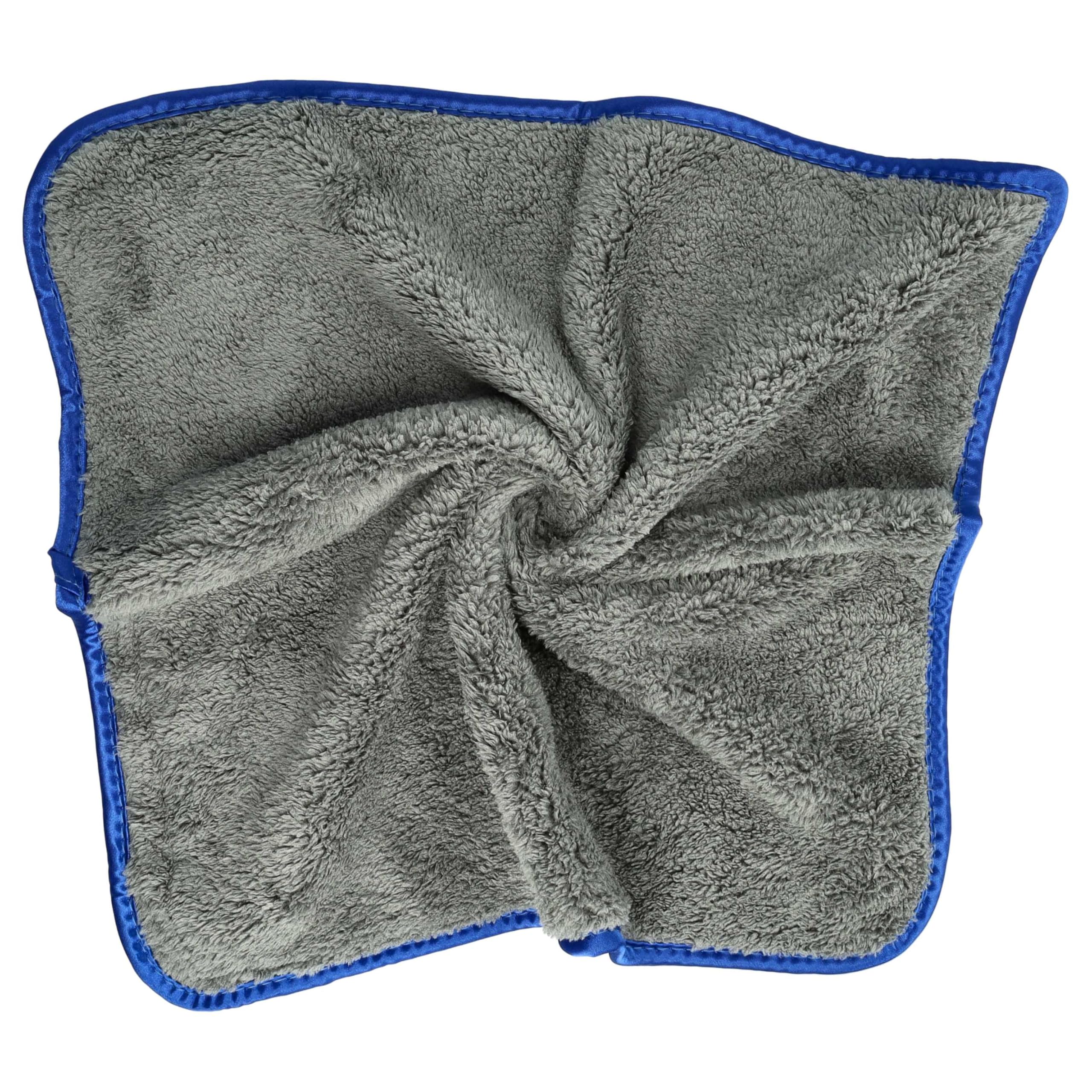 vhbw 30x Chiffons d'entretien pour Voiture, Motocycle - Chiffons en Microfibre 40 x 40 cm, lavables, réutilisables Bleu/Gris foncé