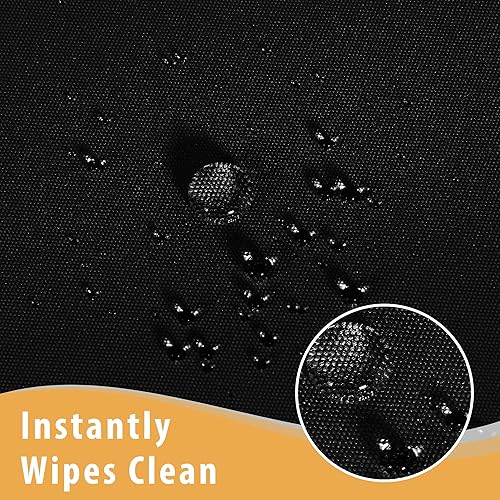 Miniatura 3 de Obstal Paquete de 2 manteles negros ajustables para mesas rectangulares de 8 pies, resistente al agua, lavable, tela de poliéster, para uso en