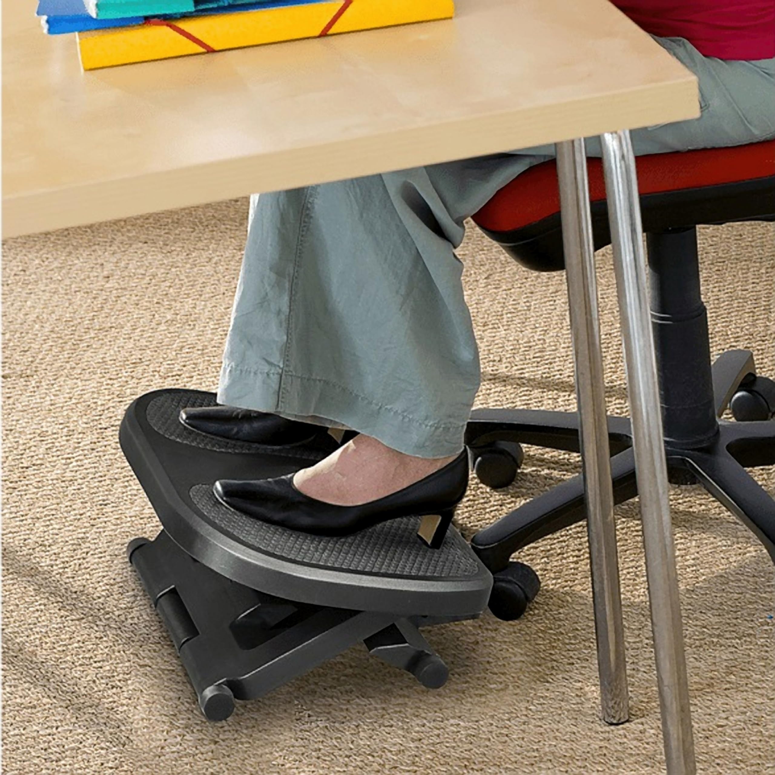 RAYLU PAPER – Poggiapiedi da ufficio, base antiscivolo, angolazione regolabile, effetto massaggio, poggiapiedi da scrivania ergonomico e regolabile, per lavoro e casa, nero (Modello 10)