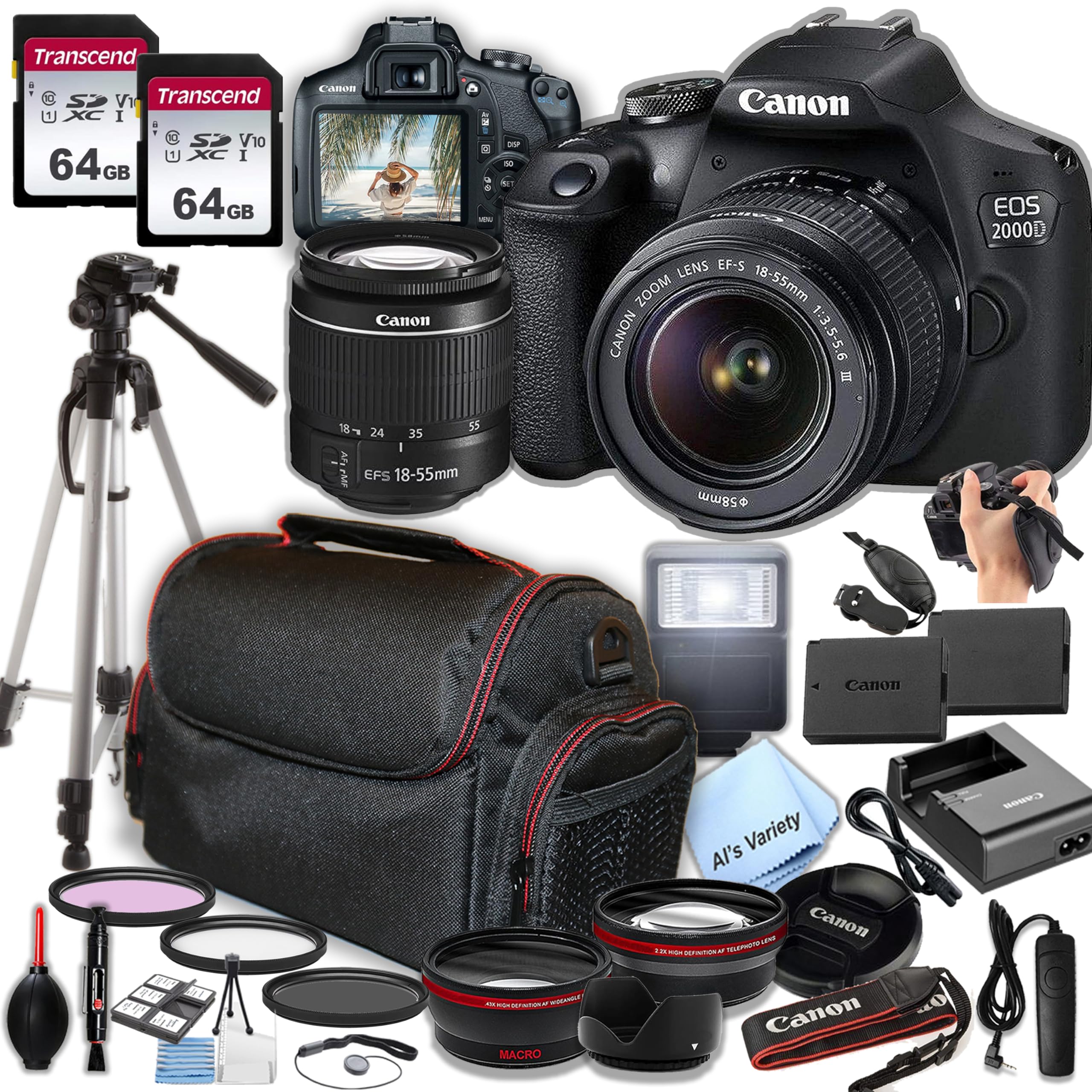 Amazon.com : Canon EOS 2000D (Rebel T7) DSLR Camera with 18-55mm