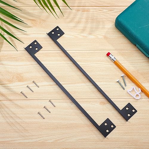 Miniatura 7 de Blulu 2 piezas de pestillo de puerta, placa protectora de seguridad para puerta de salida de puerta, escudo de puerta en forma de L, placa de