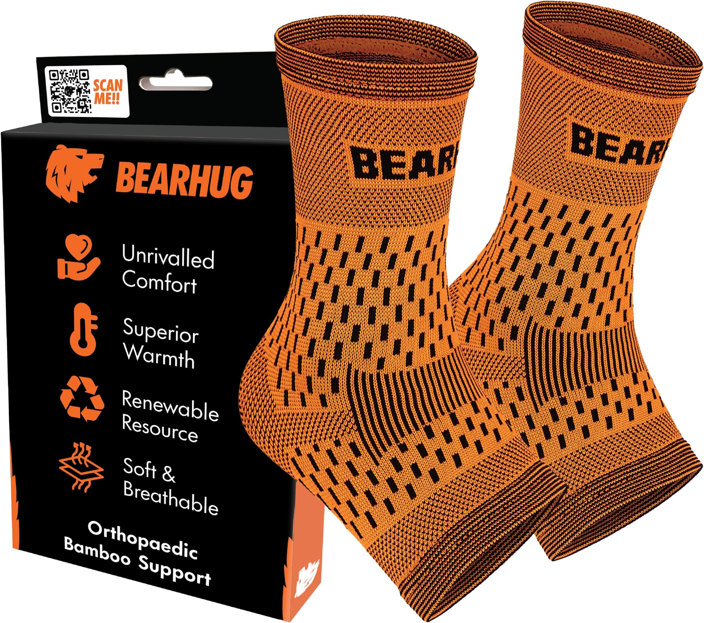 Bearhug Bamboo Ankle Support Twin Pack โ Sprains & Achilles, Men & Women | Breathable bamboo ankle brace for ligament damage, Achilles tendonitis & sprains โ ideal for running and sports