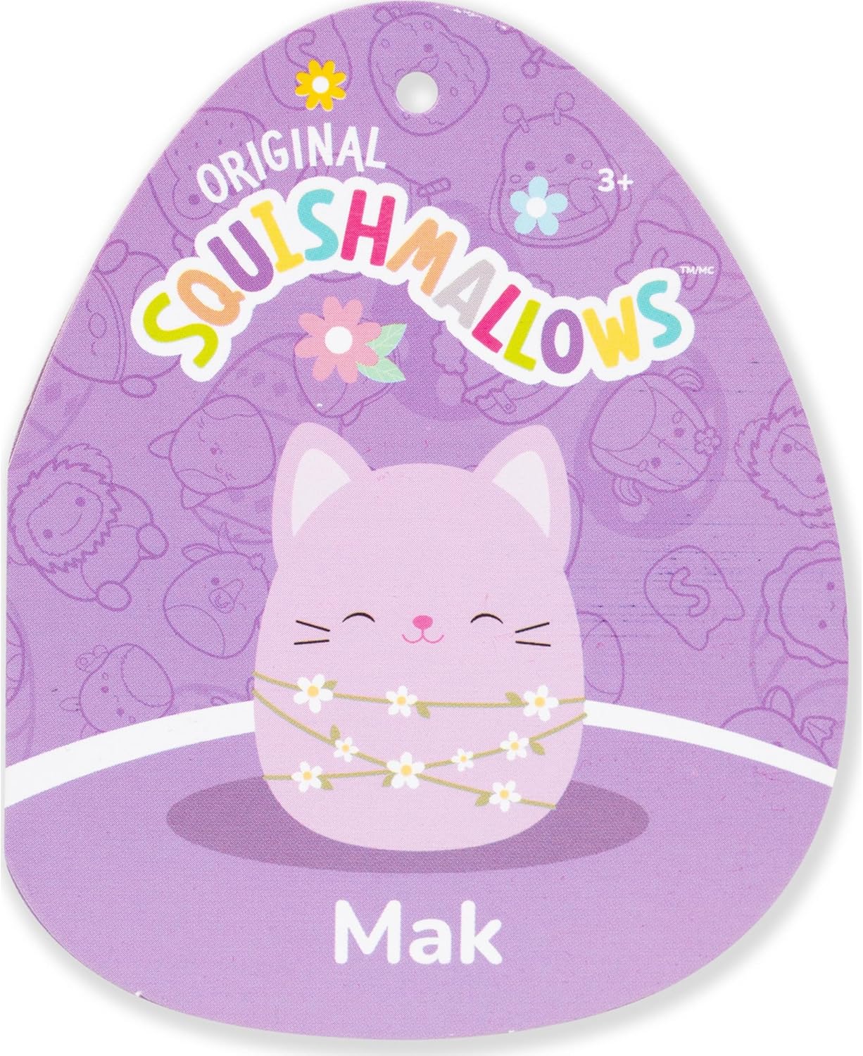 Squishmallows Original 8in Mak The Lavender Cat Wrapped in Flower Stems – Official Jazwares Easter Plush (Little)