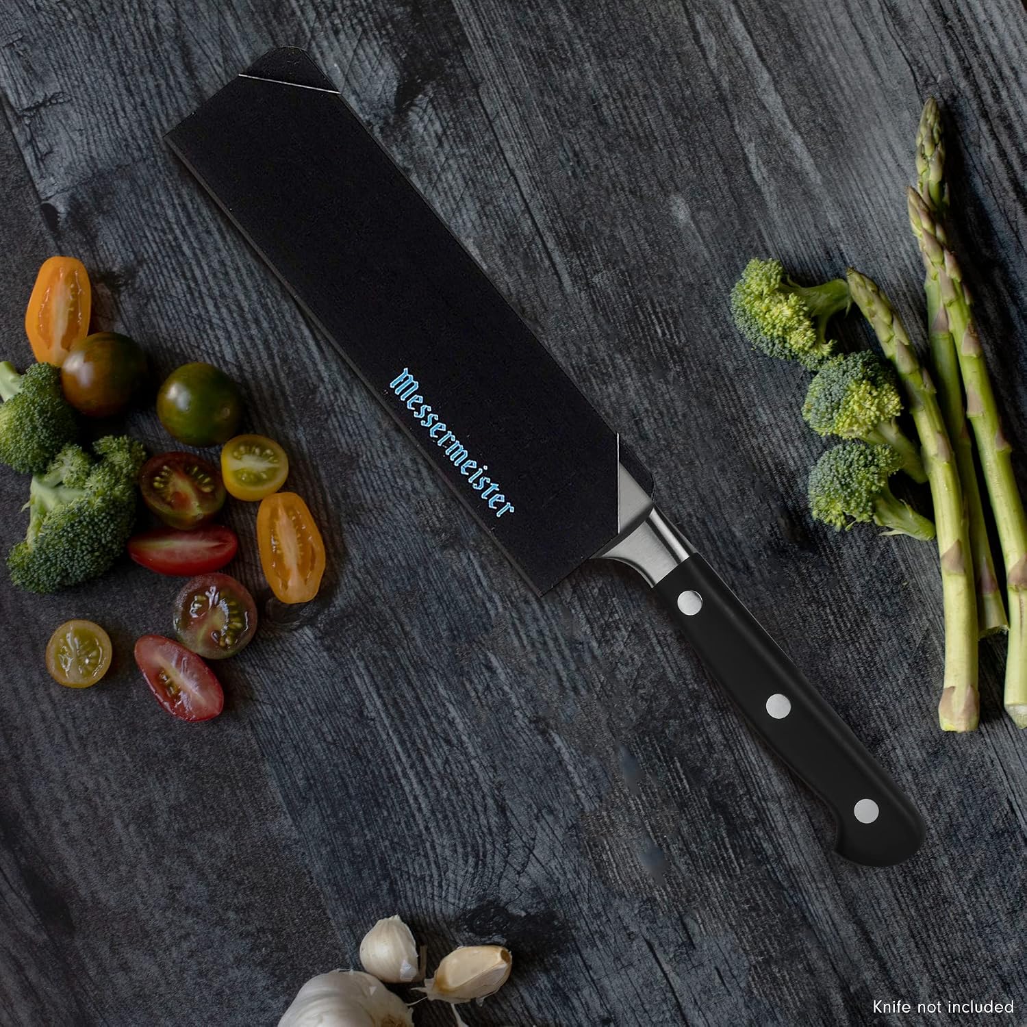 Messermeister 10” Chef’s Edge-Guard, Black - Fashionable & Functional Knife Protector for Chef’s & Wide-Blade Knives - 2 Blade Entry Notches - 10.5” x 1.9375”