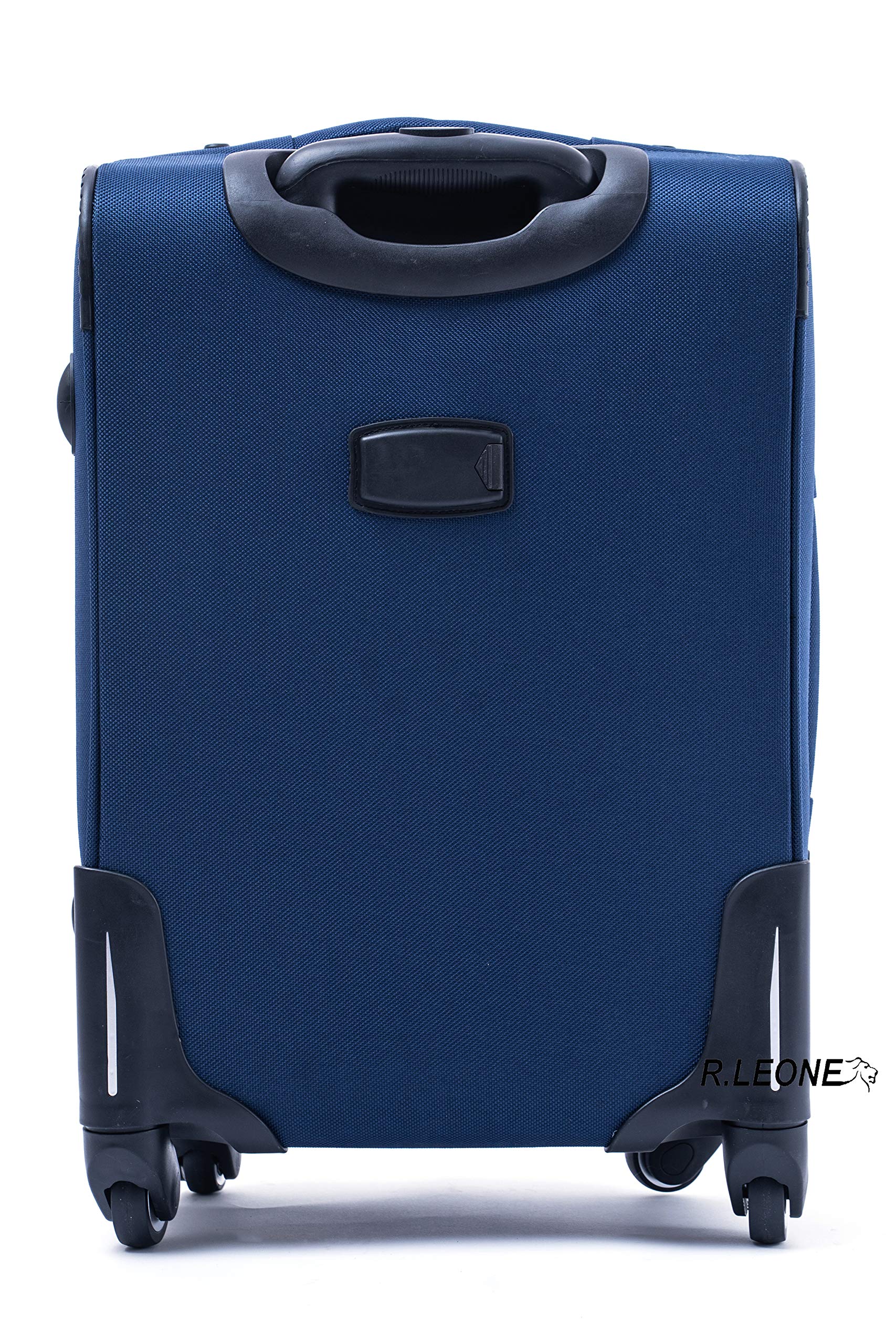 R.Leone Valigia da 1 pezzo Fino a Set 3 Trolley Espandibile grande, medio e bagaglio a mano 4 ruote in stoffa 214 (Blu, Set 3 S M L)