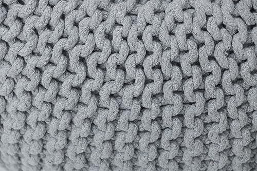 Miniatura 3 de The Home Talk Puf de algodón  Tejido a mano  Otomano turquesa  Reposapiés, puf, silla de piso  Ideal para la sala de estar, dormitorio y habitación