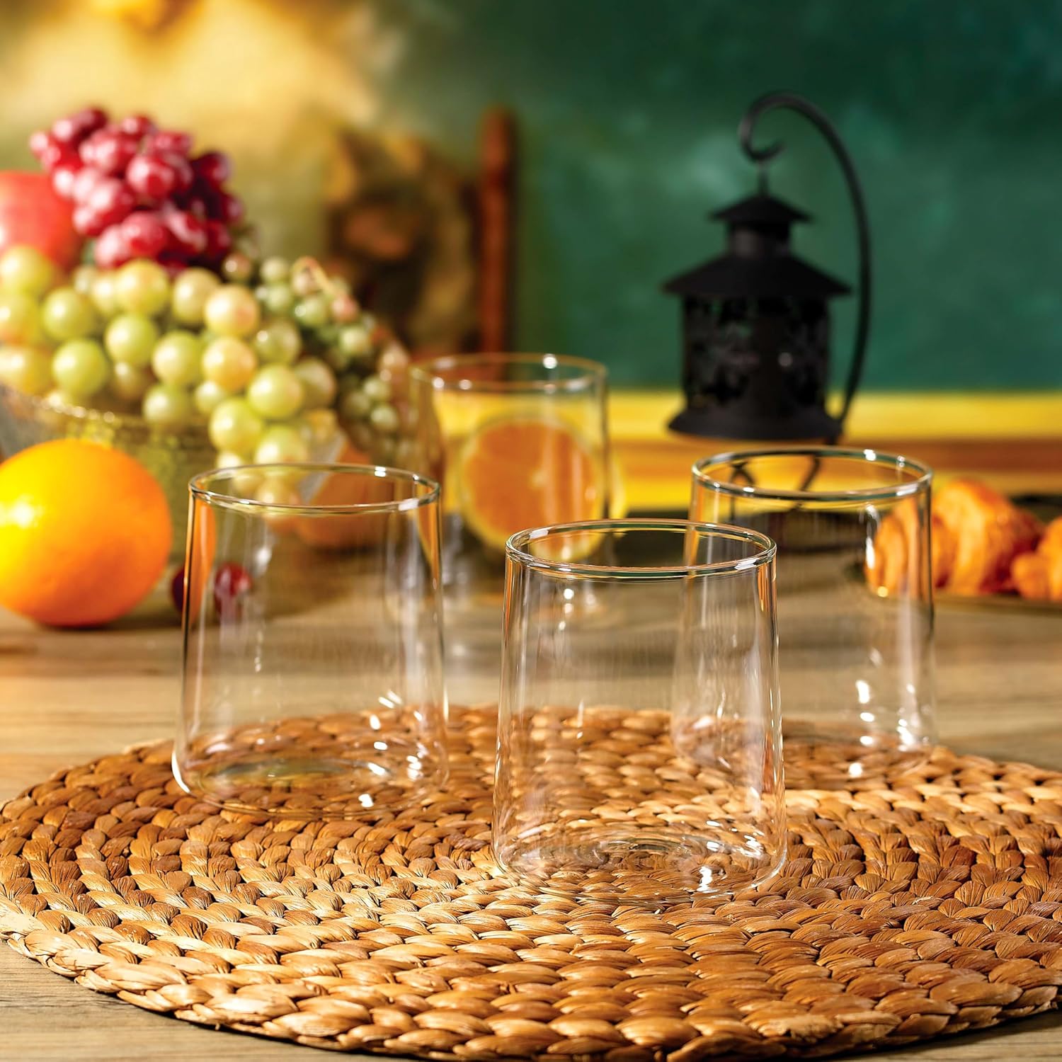 Joseph Sedgh Collection Clear Glass Tumbler Set of 4 – 16.5 oz Borosilicate Drinking Glasses – Durable, Lead-Free, Dishwasher Safe – Modern Water, Juice, Cocktail Glasses - Image 5