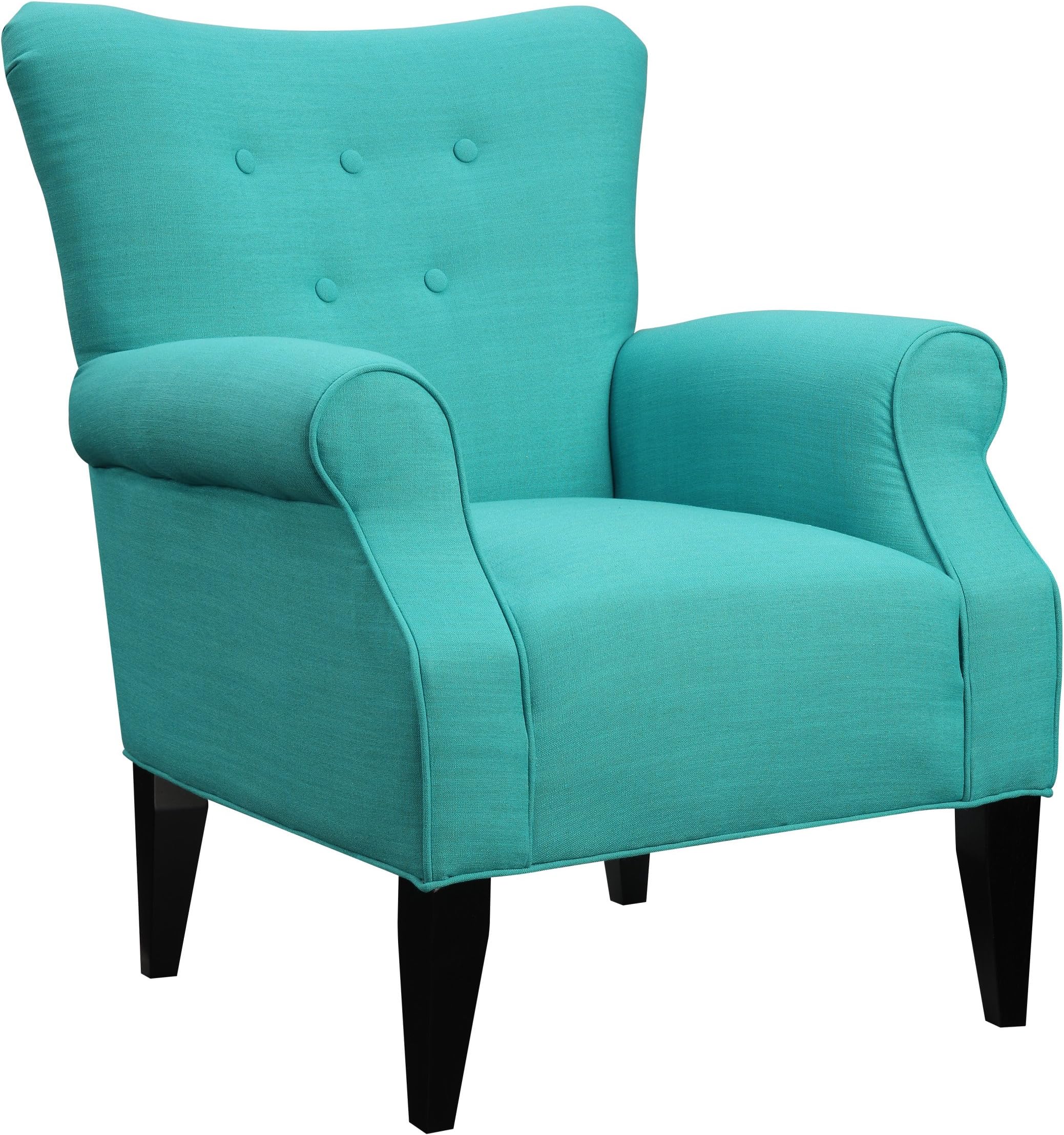 U360-05-04 Lydia Sensu Accent Chair with Button Tufting and Roll Arms, Standard, Mallard