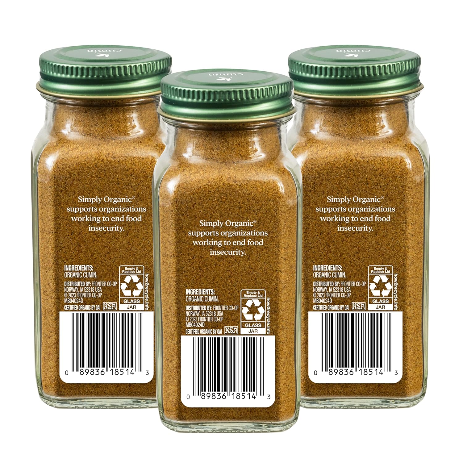 Simply Organic Ground Cumin Seed, 2.31 Ounce Jar, Rich, Warm, Complex Earthy Spice Flavor, Kosher (Pack of 3)