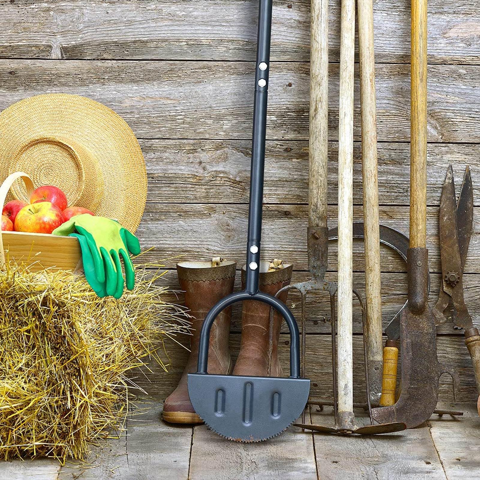 Akozon Maniglia, Pala da Rifinitura Manuale in Acciaio al Carbonio per metà per Giardino Zoo Moon Edger Mezzo Prato Elevata Durezza Pulizia Semplice