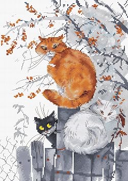 HobbyJobby Cross Stitch Kit Sea Buckthorn, Counted Cross Stitch Kit for Adults, Needlecraft Kit