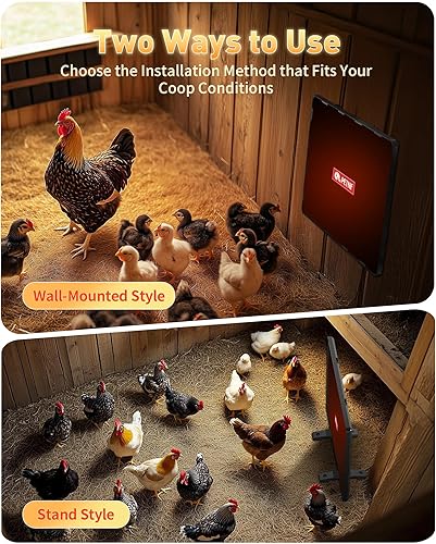 Miniatura 6 de Petnf - Calentador de gallinero de 140 vatios con calor radiante para gallinas, diseño eficiente de la energía, más seguro que el calentador de